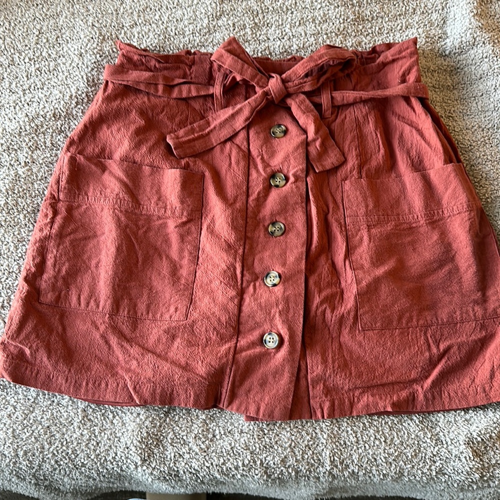 One Clothing Mini Skirt, Dusty Red Size L